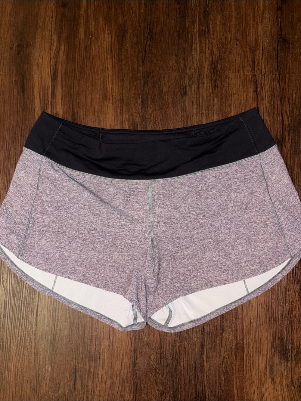 Lululemon Women's Running Shorts - Heather Lavender with Black Waistband